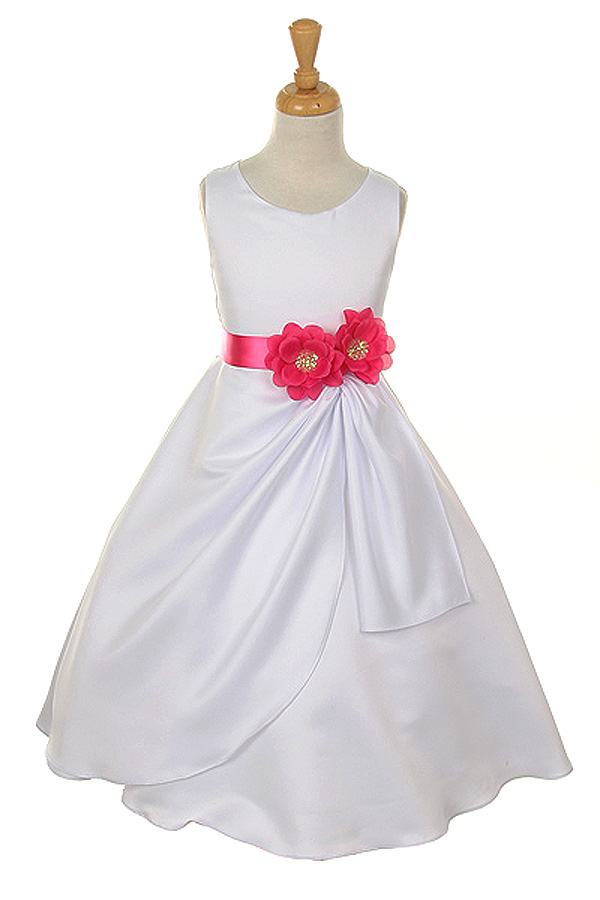 Flower Girl Dresses # CD1165W : Stunning Bridal Satin Dress w/ Sequined ...