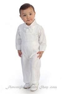 Christening Gown #AG262 : Adorable shantung poly romper vest set.