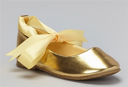 #BS004 gold : Ballerina Shoes / Ribbon Tie