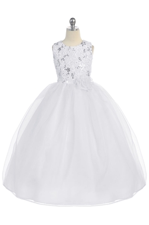 Dainty Embroidered Organza Gown (#CA3637)