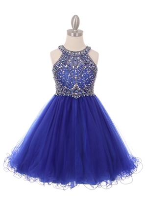 #CD5022RB : Sleeveless Embellished Short Party Dress