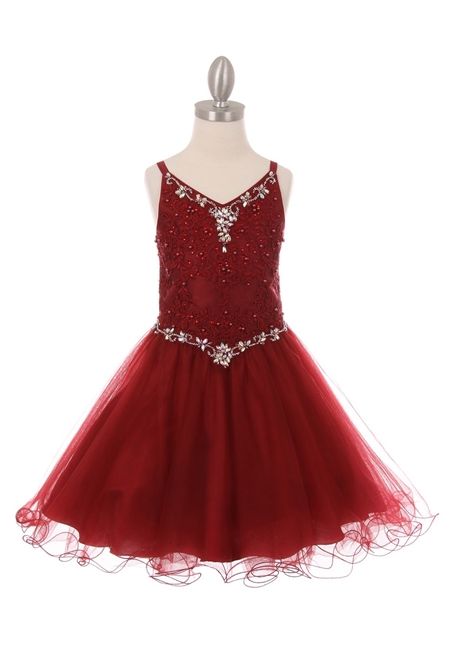 #CD5056 : Short Beaded Dress