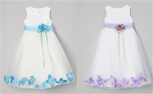 #KD160B aqua-lilac : Flower Petal Dress
