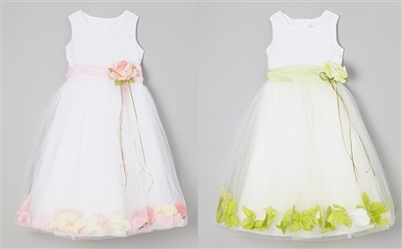 #KD160B pink-lime : Flower Petal Dress