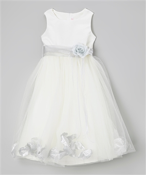 #KD160B silver : Flower Petal Dress