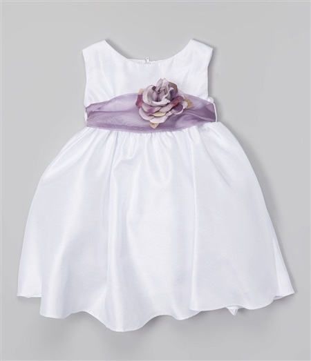 #KD204NB lilac : Poly Silk Organza Sash Girl Dress