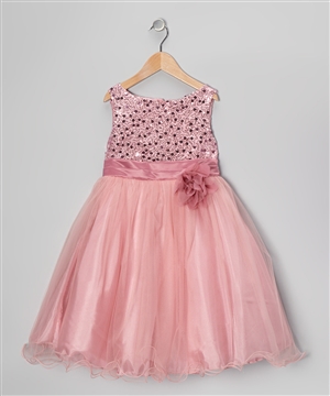 #KD305N dusty rose : Sequin Girl Party Dress