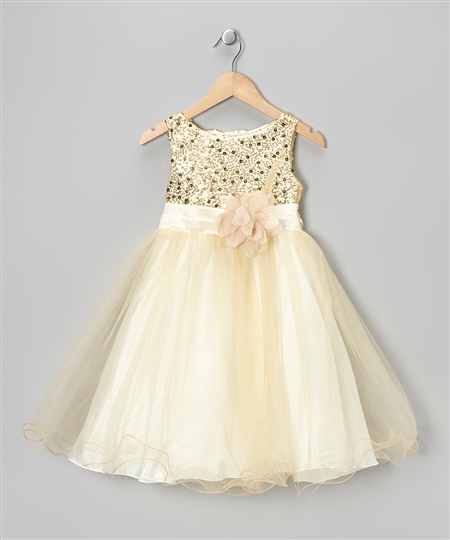 #KD305N gold : Sequin Girl Party Dress