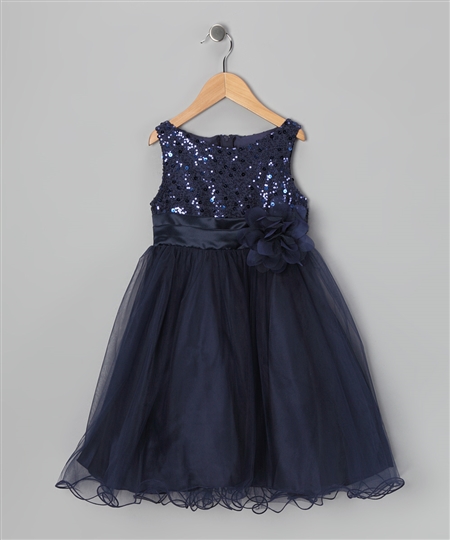 #KD305N navy blue : Sequin Girl Party Dress