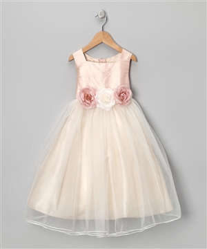 #KD428 Rose : Vintage Rose Satin Tulle Dress