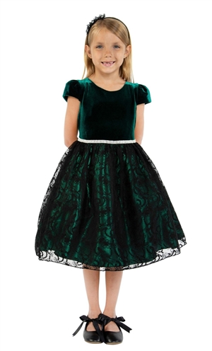 #KD445 : Velvet Black Lace Dress