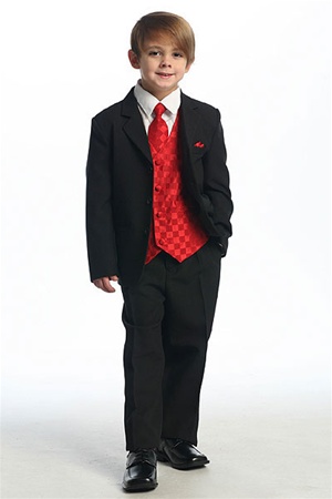 # KD5006R : Boys Formal Suit with Vest and Tie