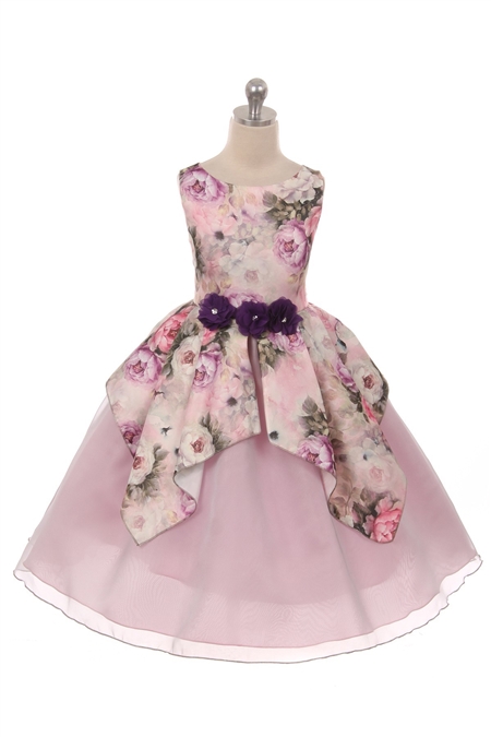 #KK6434 : Floral and Tulle Dress