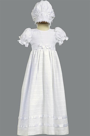 LTDaphne : Embroidered cotton dress with bonnet