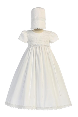 LTDiana : Cotton smocked gown with bonnet