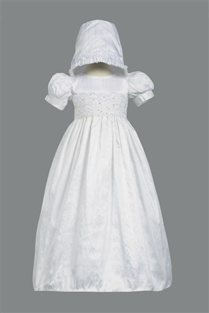 #LTIsabel : Girls Christening Laced Bodice Silk Christening Gown