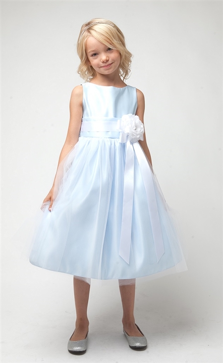 #SK402LTB : Sleeveless Satin and Tulle Dress