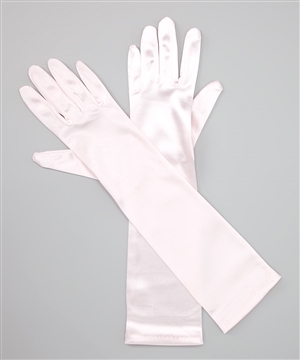 #TTSLG pink : Bellow Elbow Satin long Gloves
